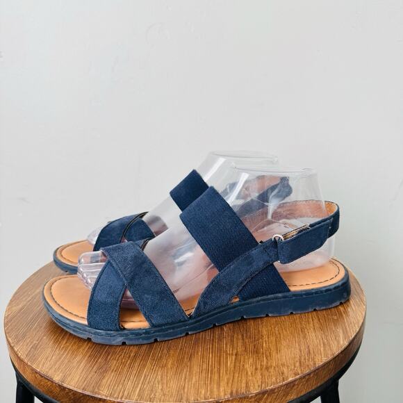 BOC Black Fabric Strappy Slingback Sandals Women’s Size 8 - Picture 1 of 10